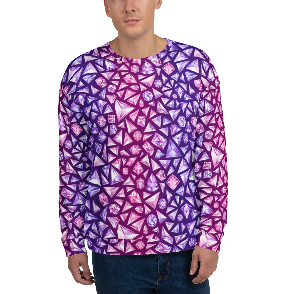 Pink Crystal Static on Sweatshirt — Front