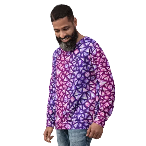 Pink Crystal Static on a Sweatshirt