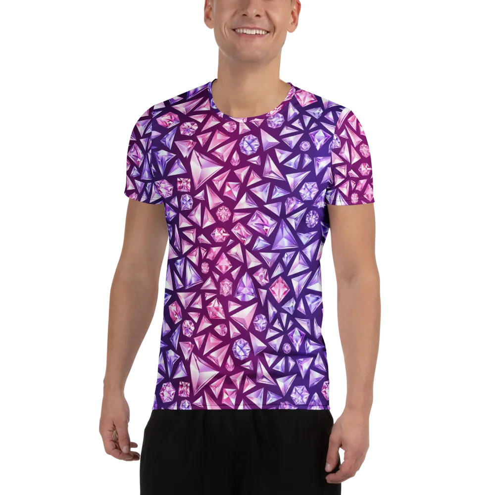 Pink Crystal Static on Men's Athletic T-Shirt — Front