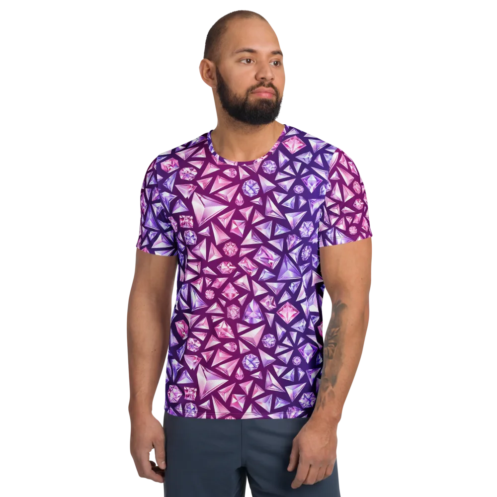 Pink Crystal Static on Men's Athletic T-Shirt — Front