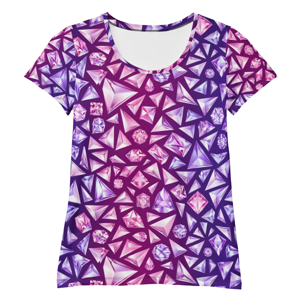 Pink Crystal Static on Women's Athletic T-Shirt — Front