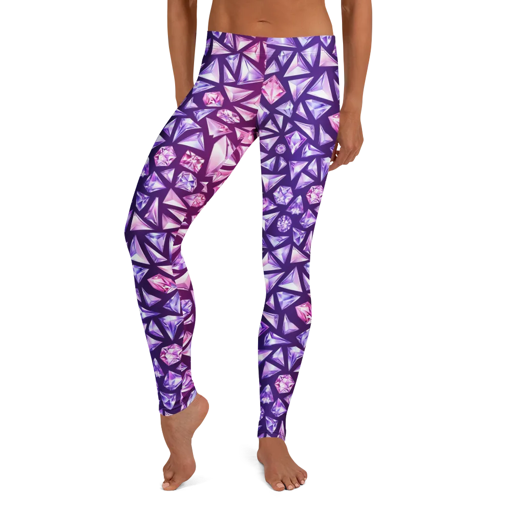 Pink Crystal Static on Leggings — Front