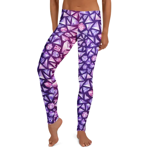 Pink Crystal Static on a Leggings