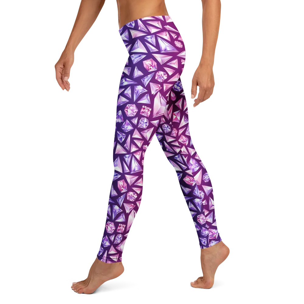 Pink Crystal Static on Leggings — Left