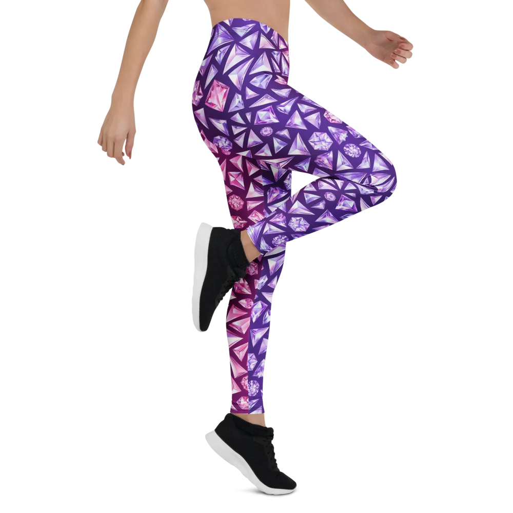 Pink Crystal Static on Leggings — Right