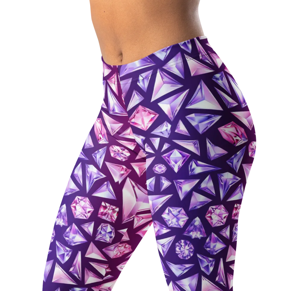 Pink Crystal Static on Leggings — Left Front