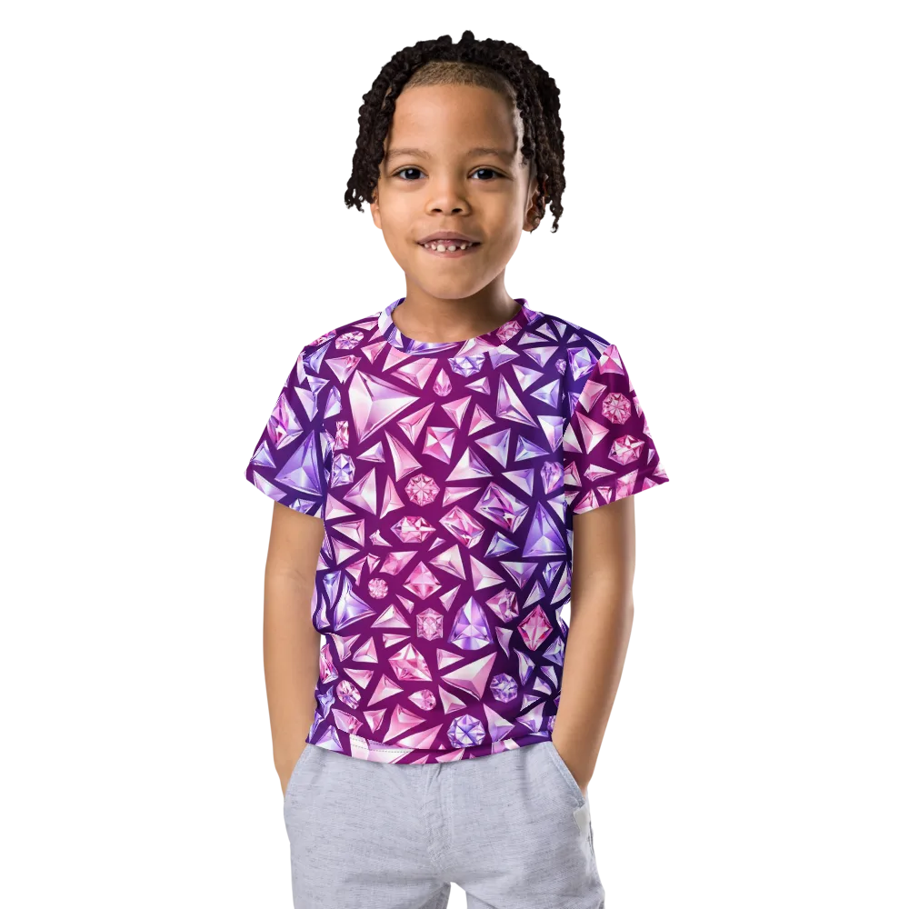 Pink Crystal Static on Kids Crew Neck T-Shirt — Front