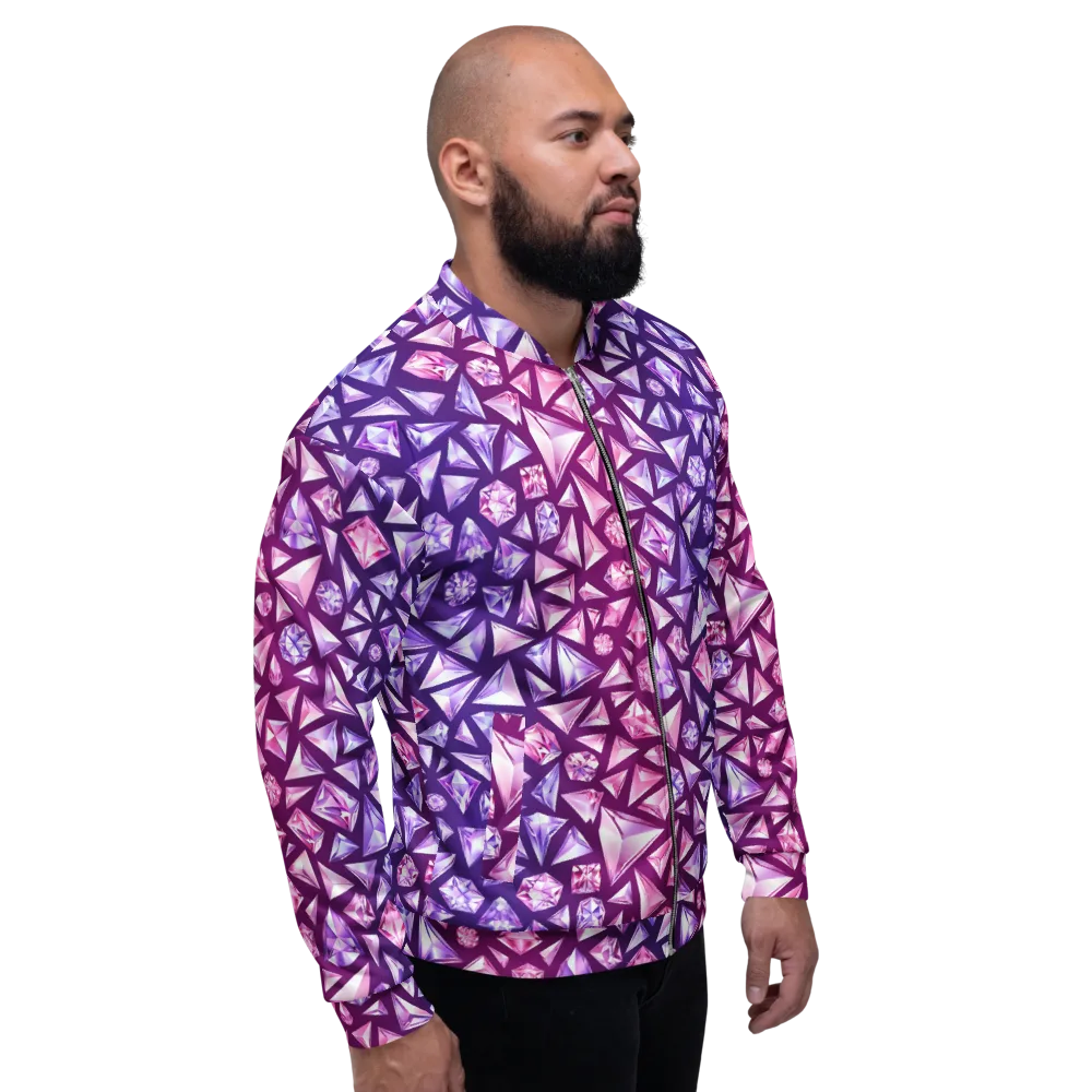 Pink Crystal Static on Bomber Jacket — Right
