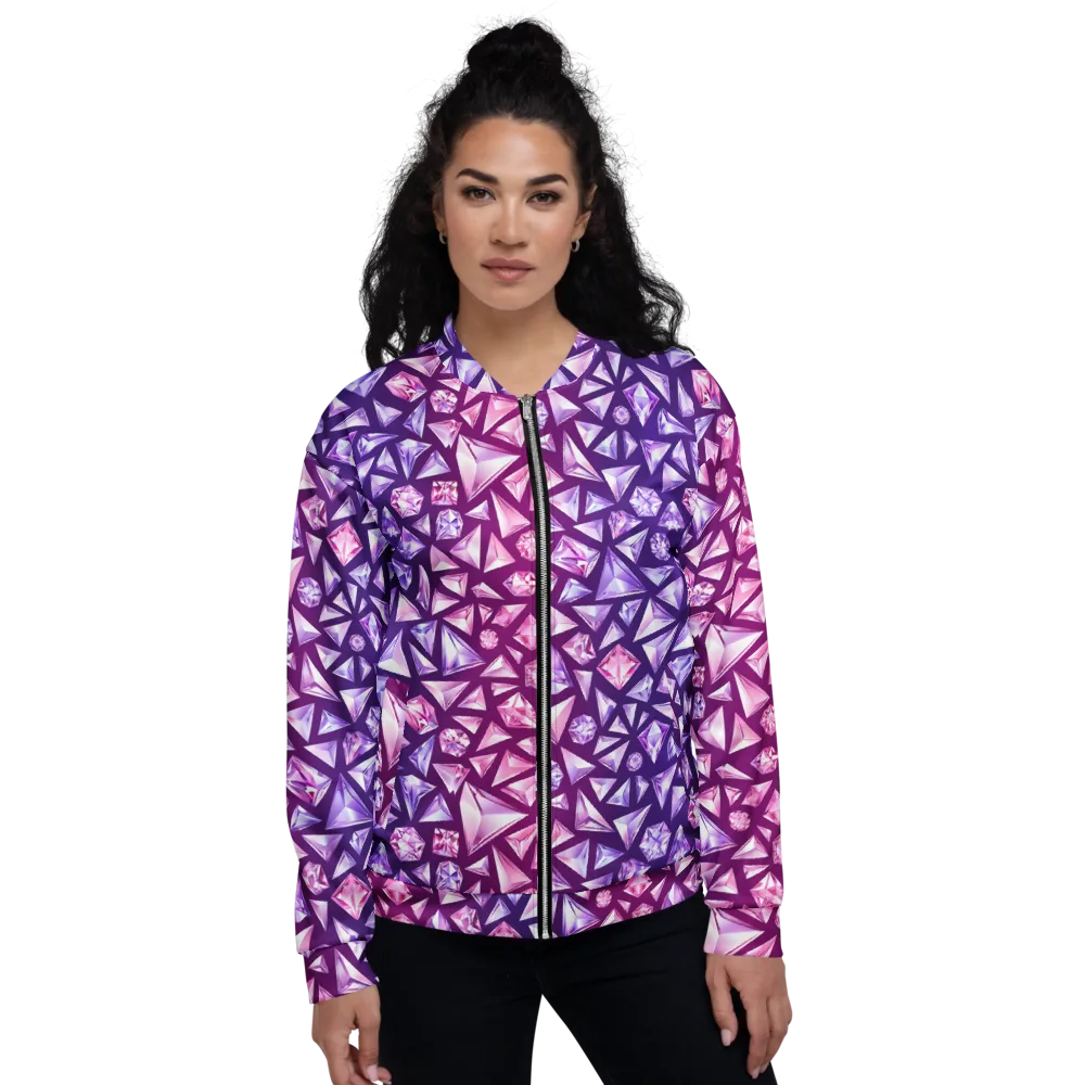 Pink Crystal Static on Bomber Jacket — Front