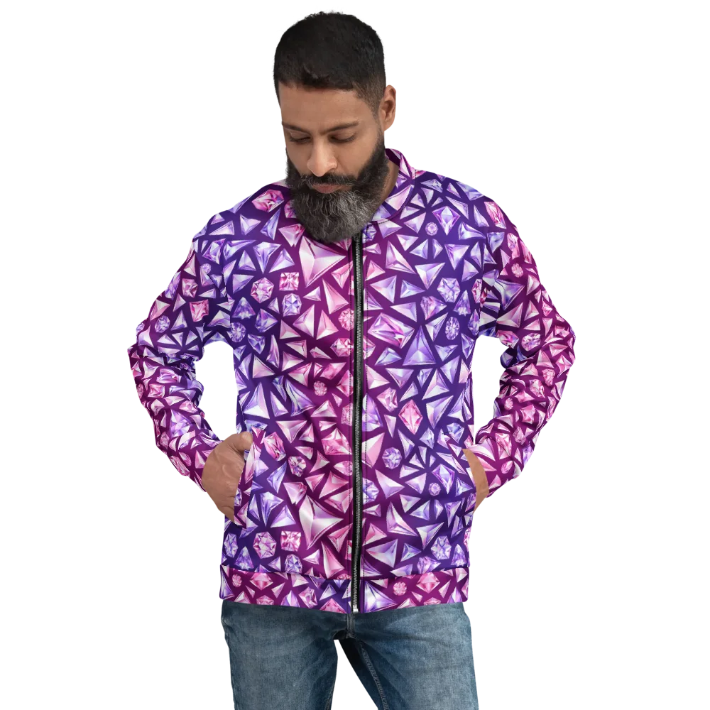 Pink Crystal Static on Bomber Jacket — Front