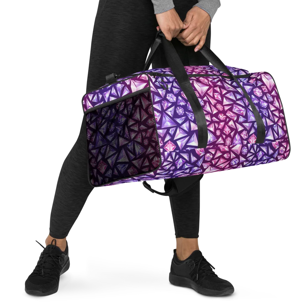 Pink Crystal Static on Duffle Bag — Right Front