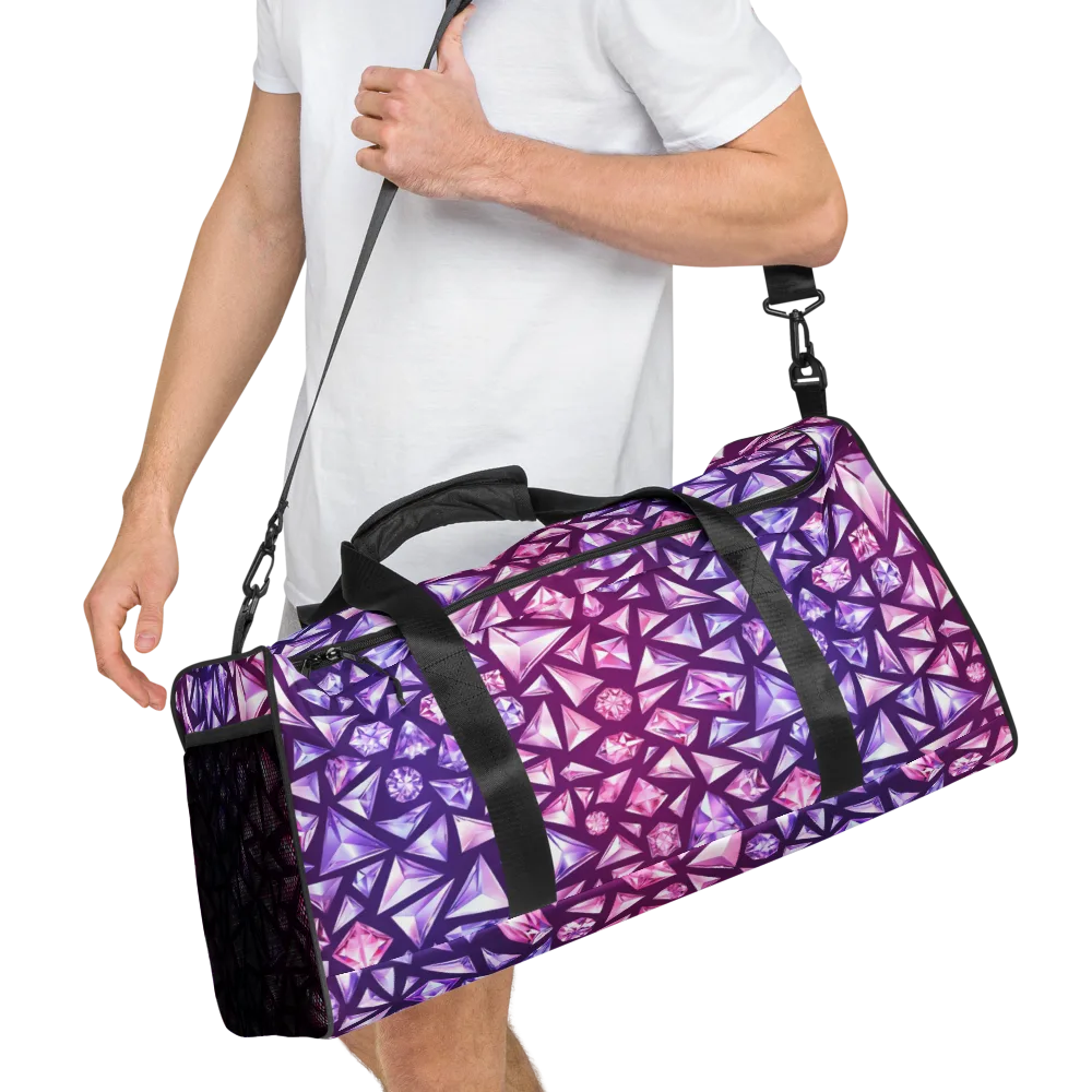 Pink Crystal Static on Duffle Bag — Right Front