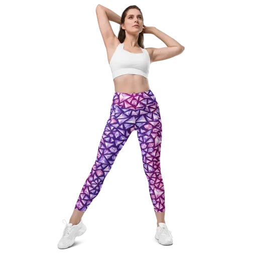 Pink Crystal Static on a Leggings with Pockets
