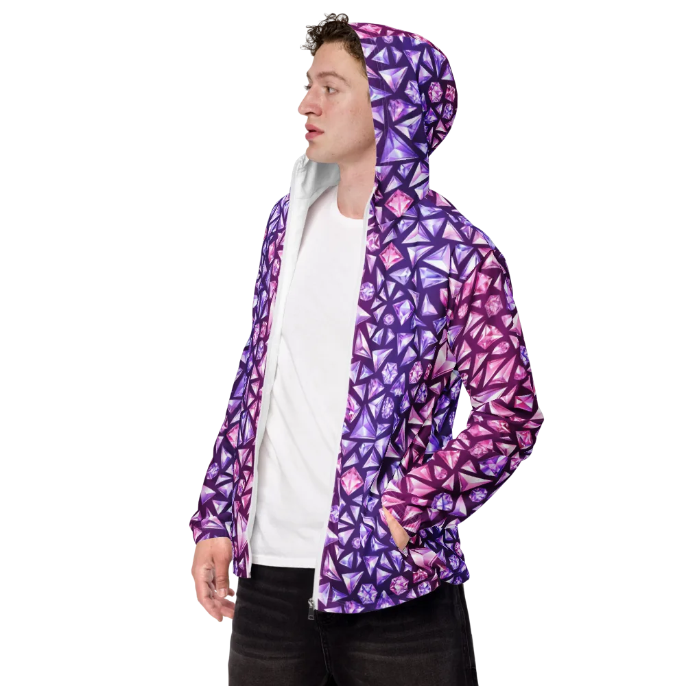 Pink Crystal Static on Men's Windbreaker — Left Front