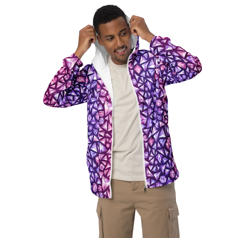 Pink Crystal Static on Men's Windbreaker — Front