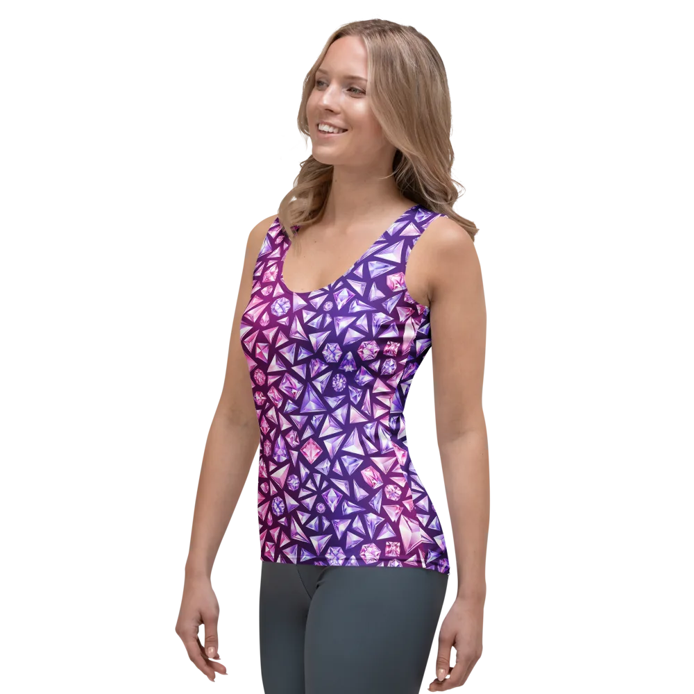 Pink Crystal Static on Women's Tank Top — Left Front