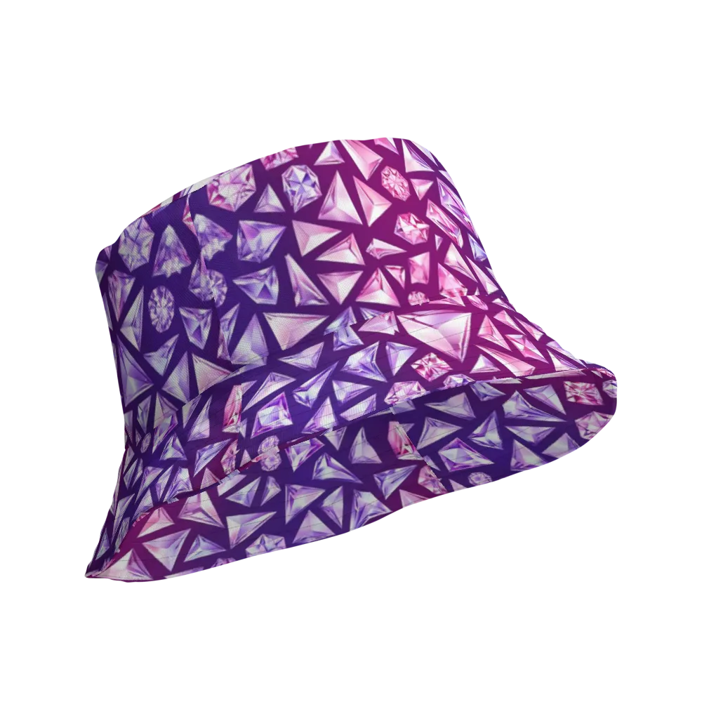 Pink Crystal Static on Reversible Bucket Hat — Product details Outside