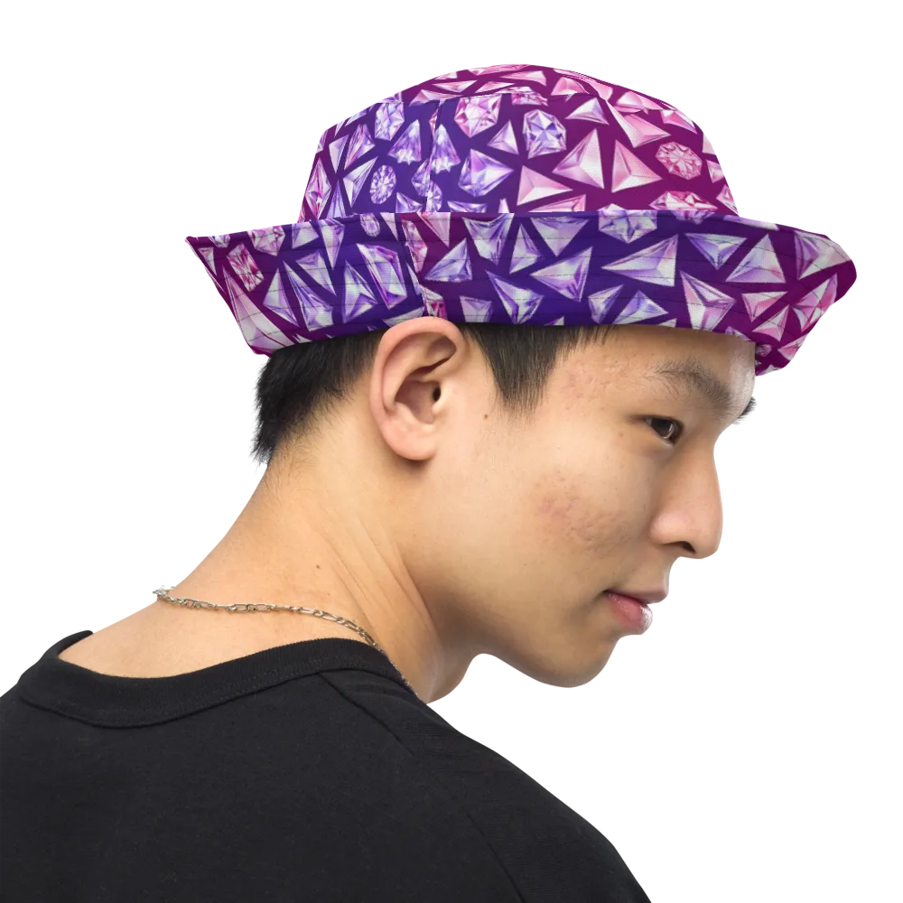 Pink Crystal Static on Reversible Bucket Hat — Right Outside