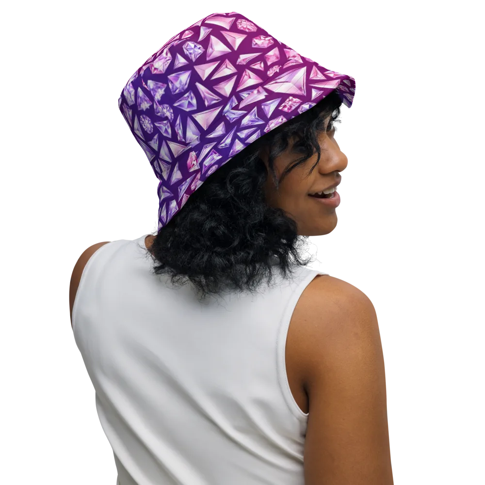 Pink Crystal Static on Reversible Bucket Hat — Right Outside