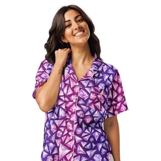 Pink Crystal Static on a Women's Short Sleeve Pajama Top
