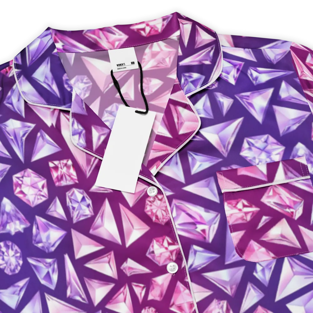 Pink Crystal Static on Women's Short Sleeve Pajama Top — Product details