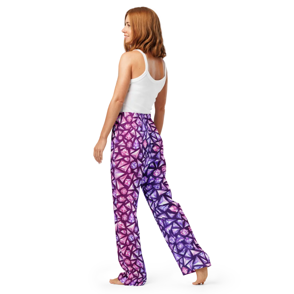 Pink Crystal Static on Women's Pajama Pants — Back