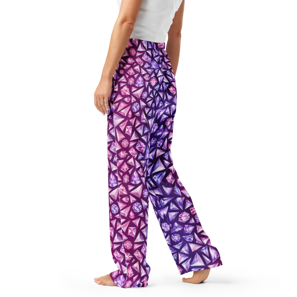 Pink Crystal Static on Women's Pajama Pants — Left
