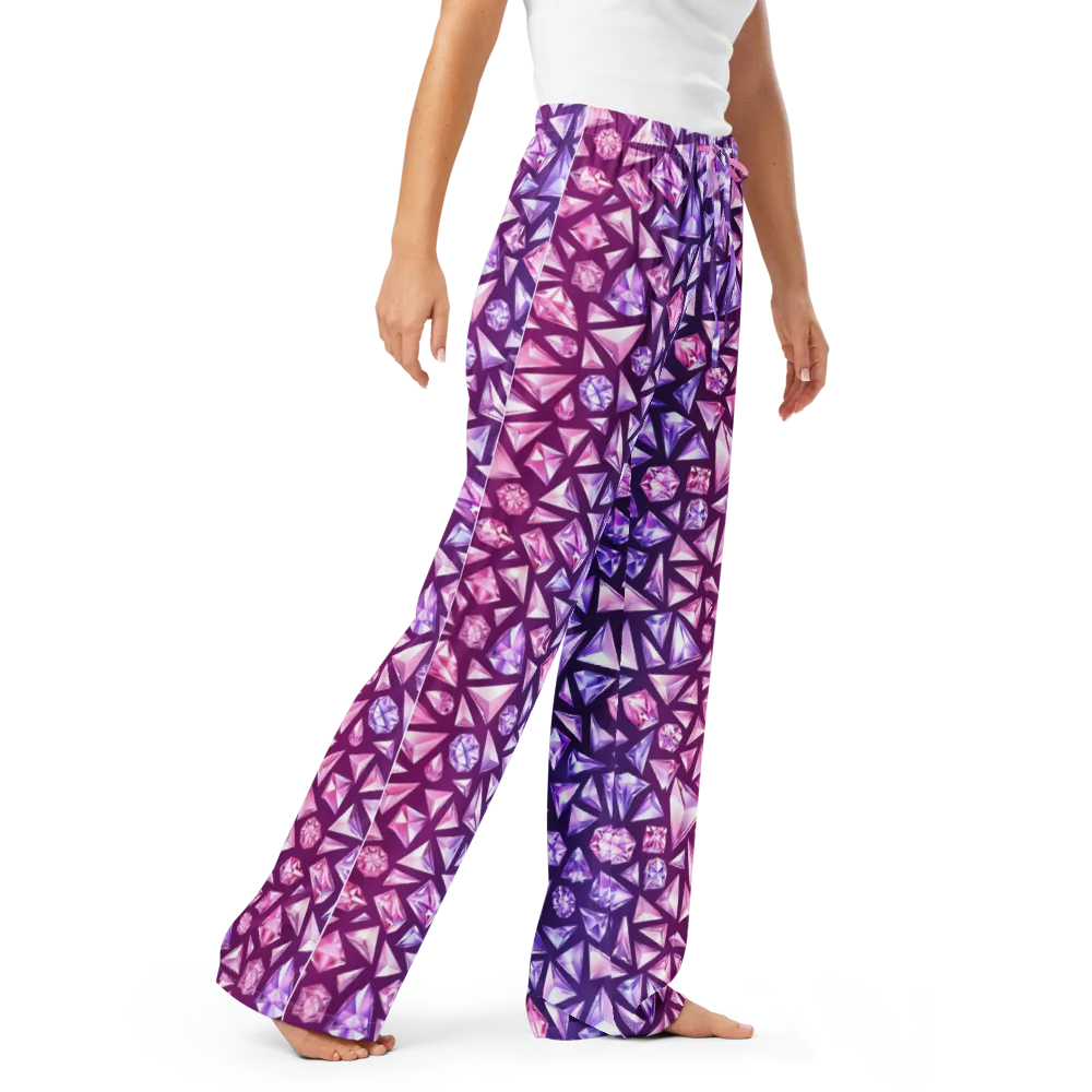 Pink Crystal Static on Women's Pajama Pants — Right Front