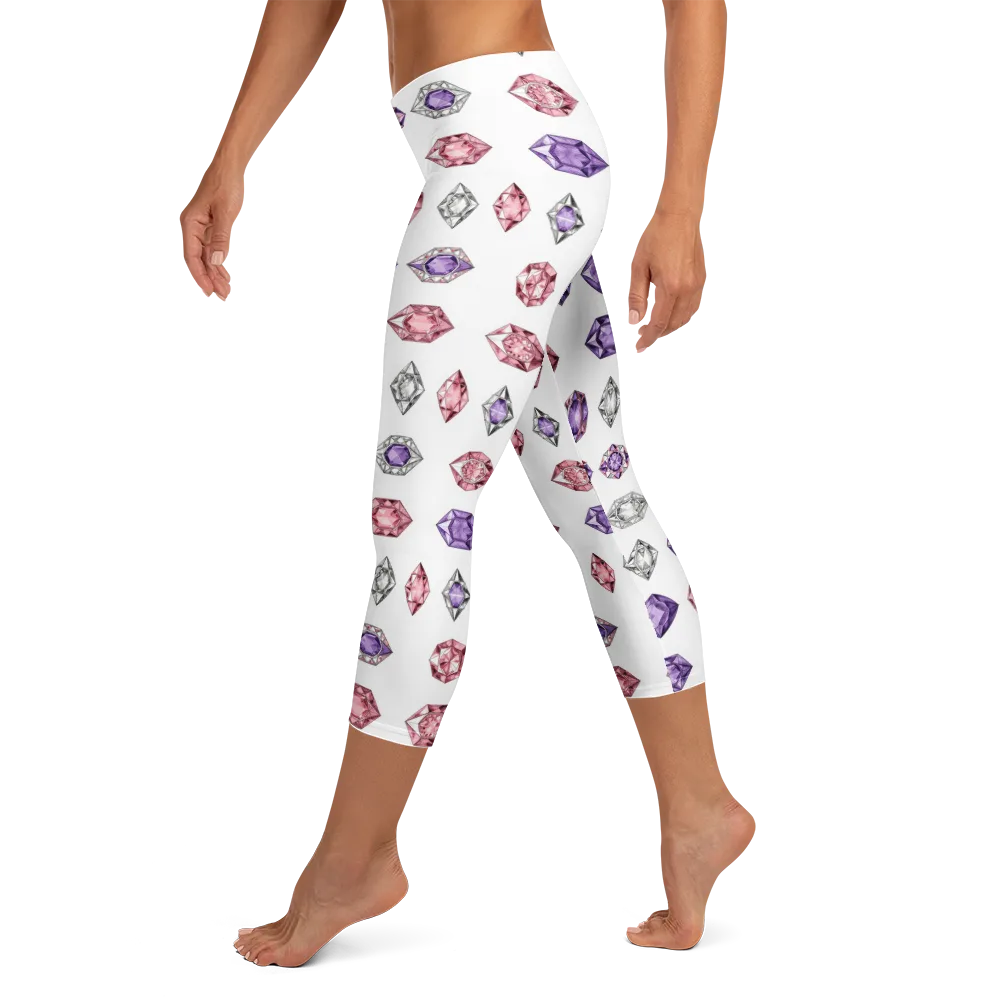 Gemstone Parade on Capri Leggings — Left