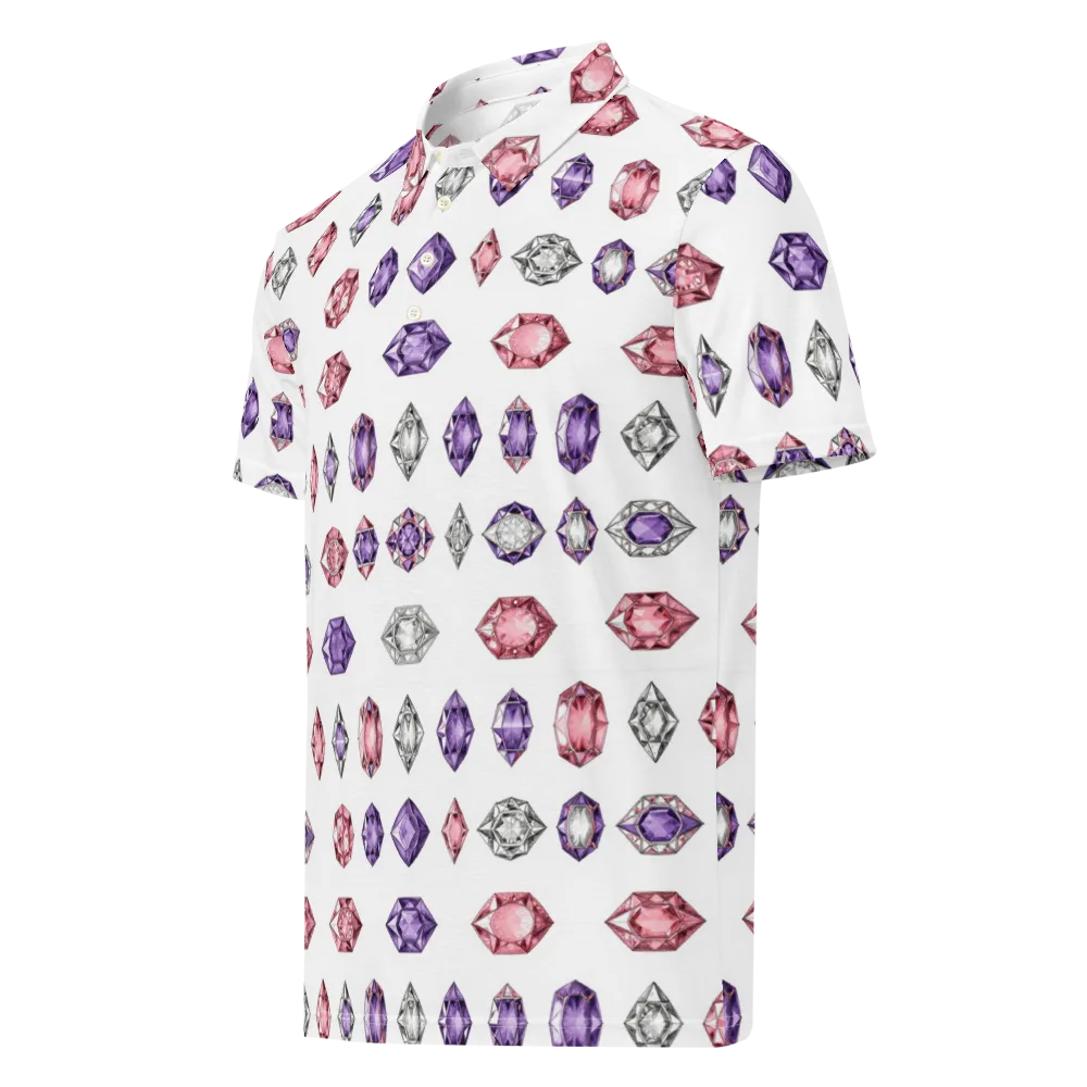 Gemstone Parade on Men's Slim Fit Polo Shirt — Left Front