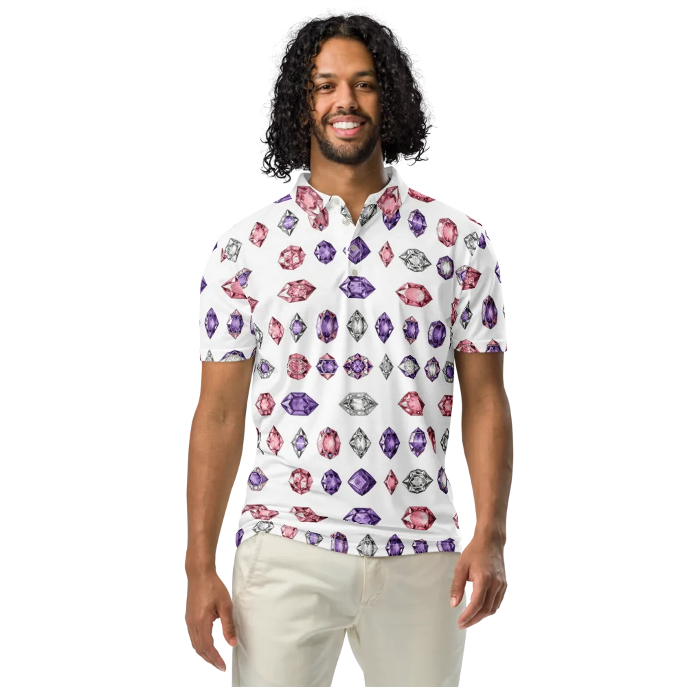 Gemstone Parade on Men's Slim Fit Polo Shirt — Front