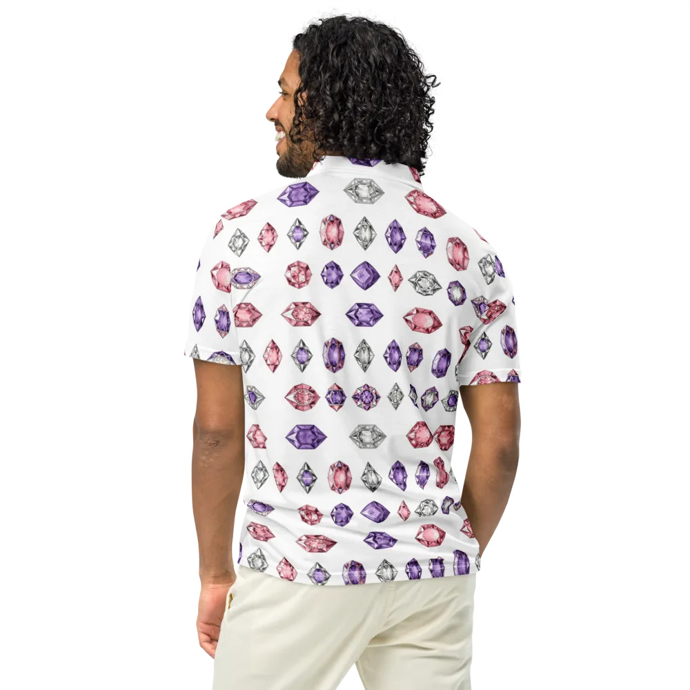Gemstone Parade on Men's Slim Fit Polo Shirt — Back