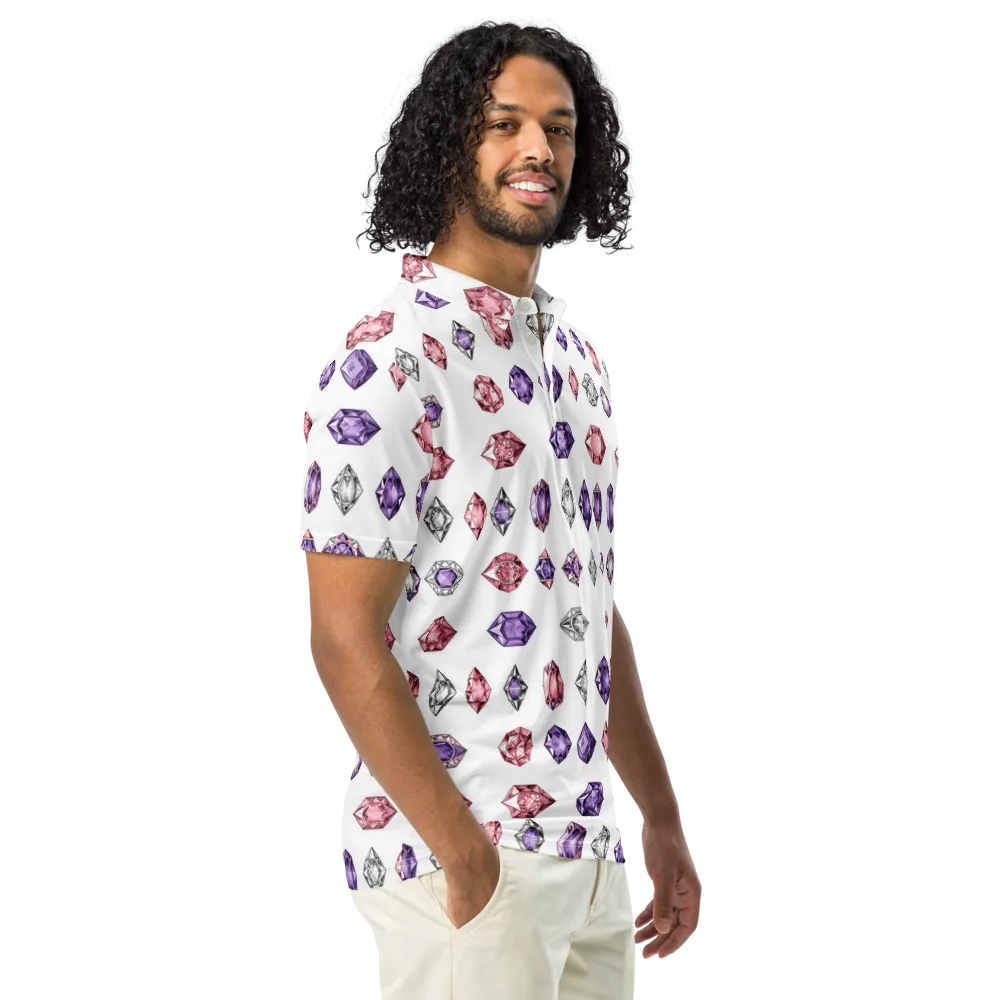 Gemstone Parade on Men's Slim Fit Polo Shirt — Right Front