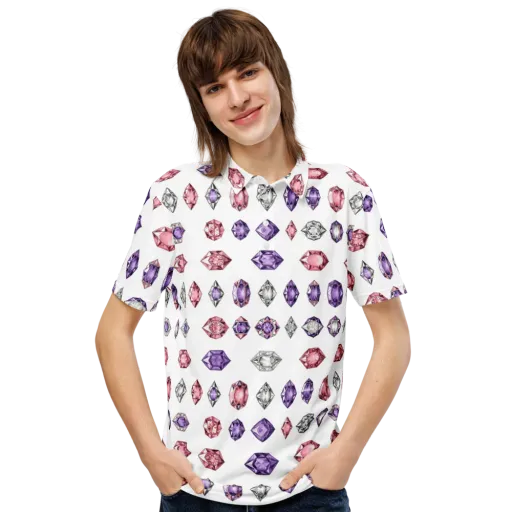 Gemstone Parade on a Men's Slim Fit Polo Shirt