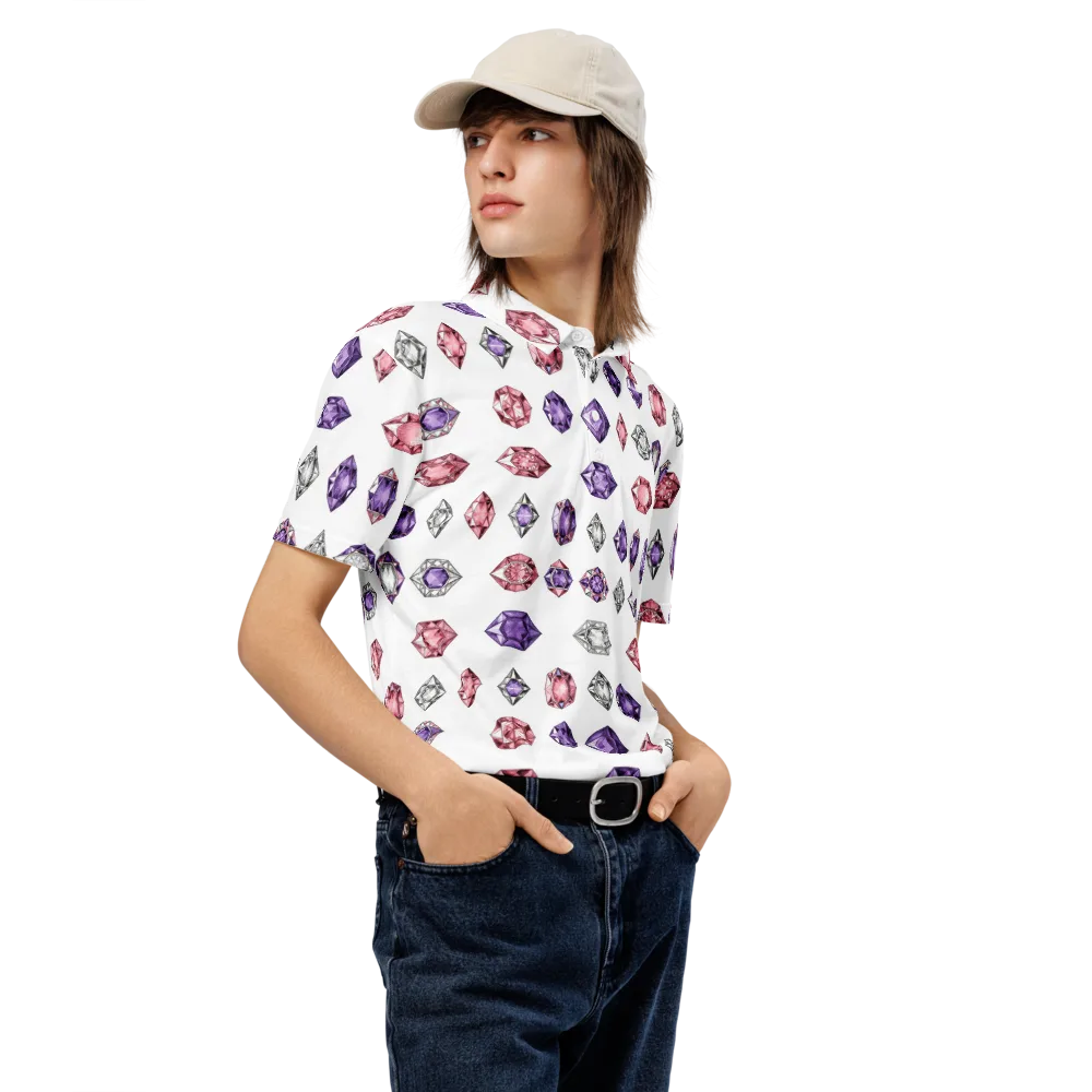 Gemstone Parade on Men's Slim Fit Polo Shirt — Right Front