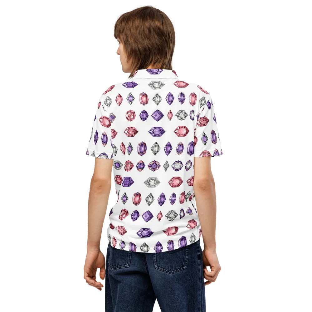 Gemstone Parade on Men's Slim Fit Polo Shirt — Back