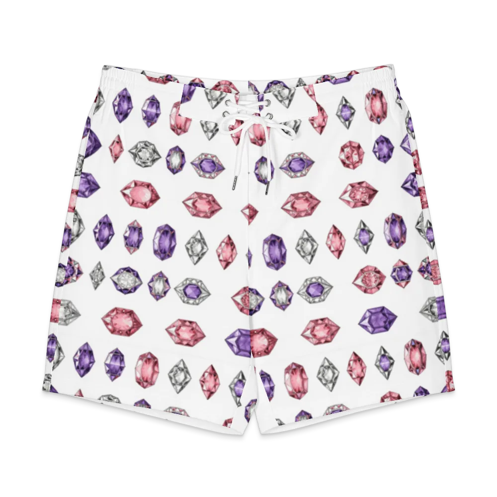 Gemstone Parade on Men's Board Shorts — Front