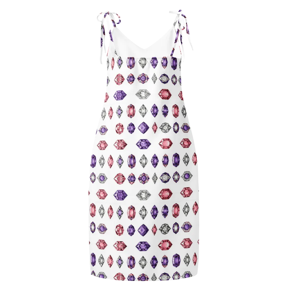 Gemstone Parade on Slip Dress — Back