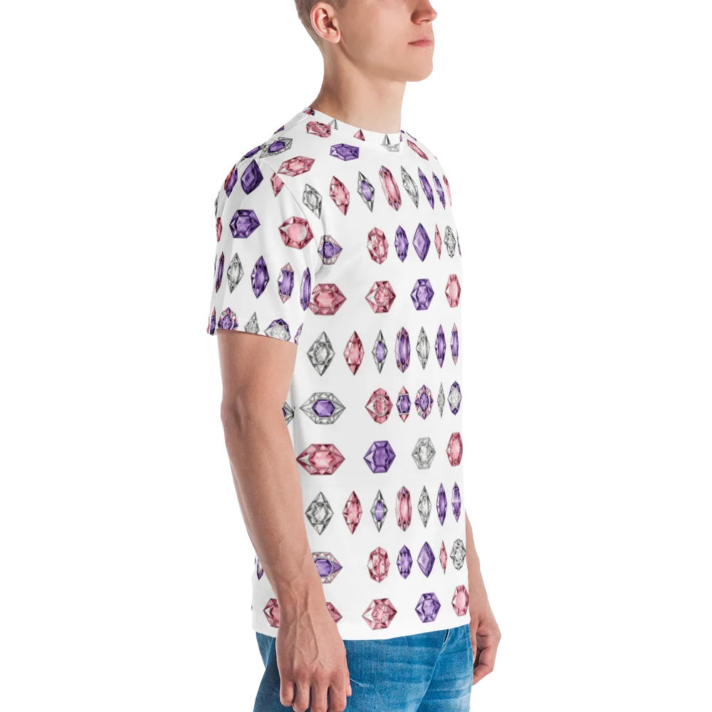 Gemstone Parade on Men's Crew Neck T-Shirt — Right
