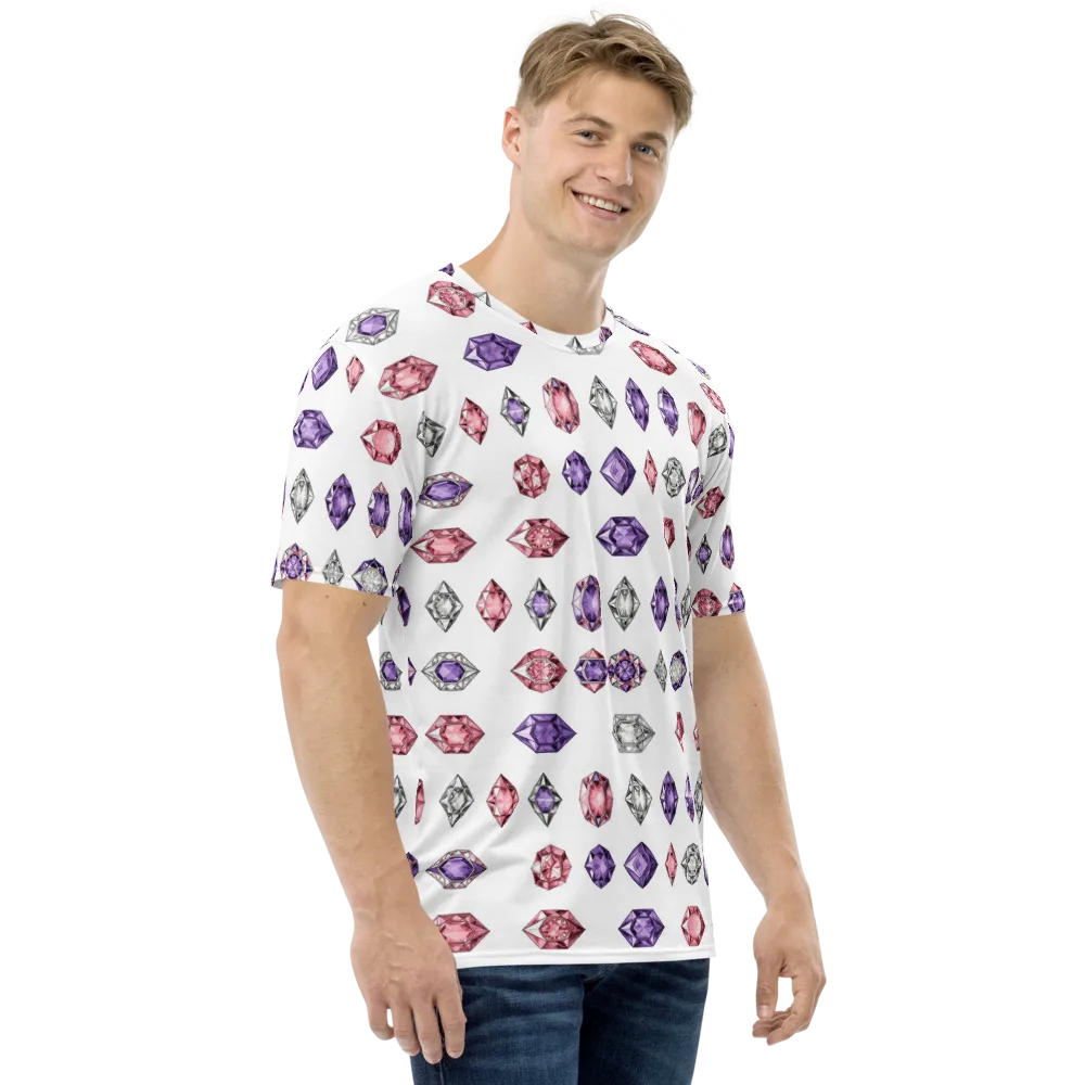 Gemstone Parade on Men's Crew Neck T-Shirt — Right