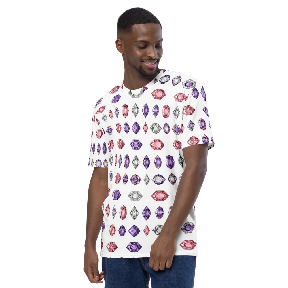 Gemstone Parade on Men's Crew Neck T-Shirt — Left