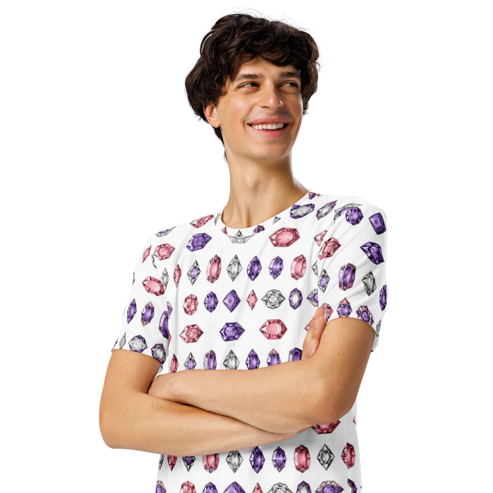 Gemstone Parade on Men's Crew Neck T-Shirt — Left Front