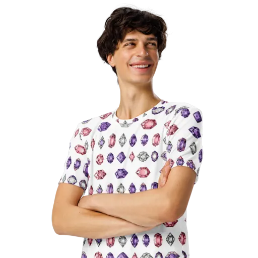 Gemstone Parade on a Men's Crew Neck T-Shirt