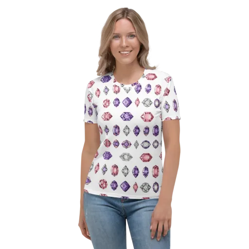 Gemstone Parade on a Women's Crew Neck T-Shirt