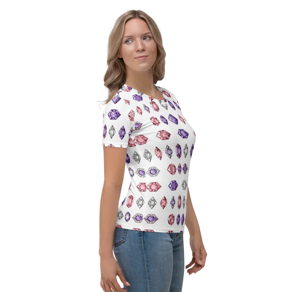 Gemstone Parade on Women's Crew Neck T-Shirt — Right