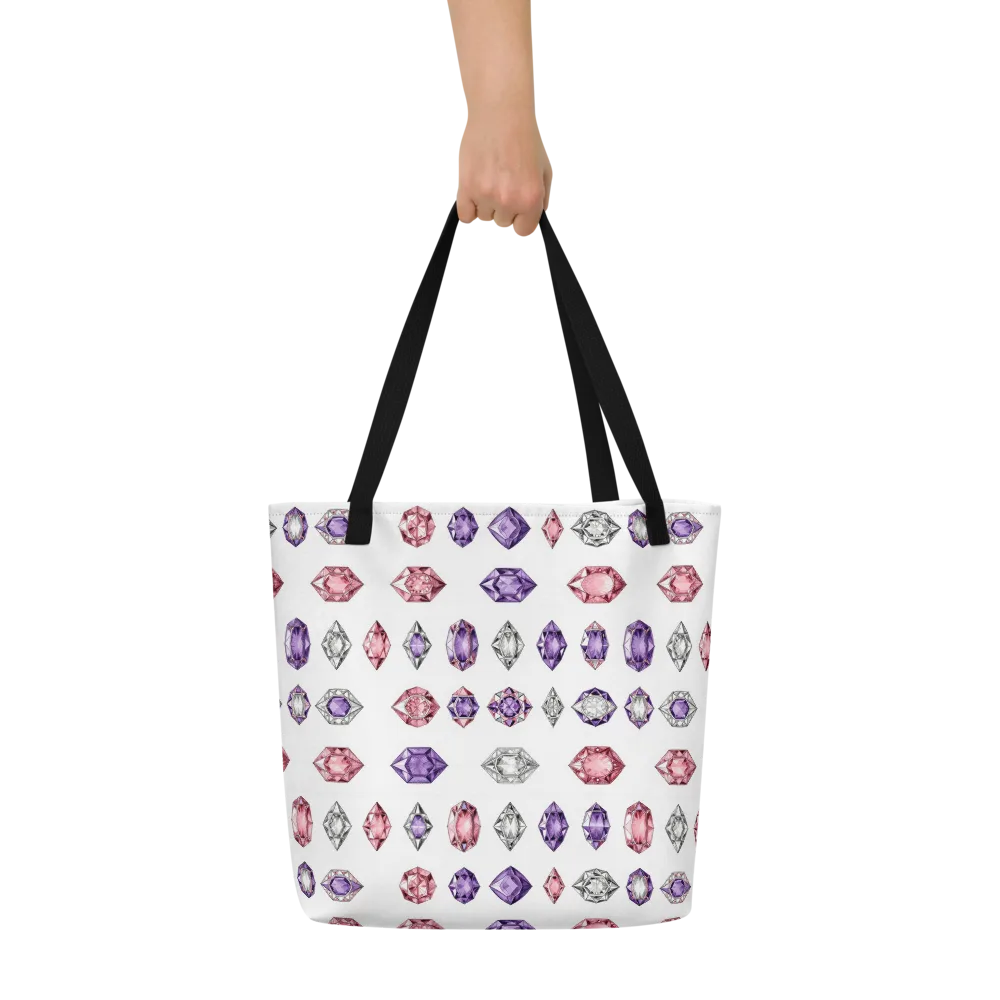 Gemstone Parade on Large Tote Bag W/ Pocket — Front