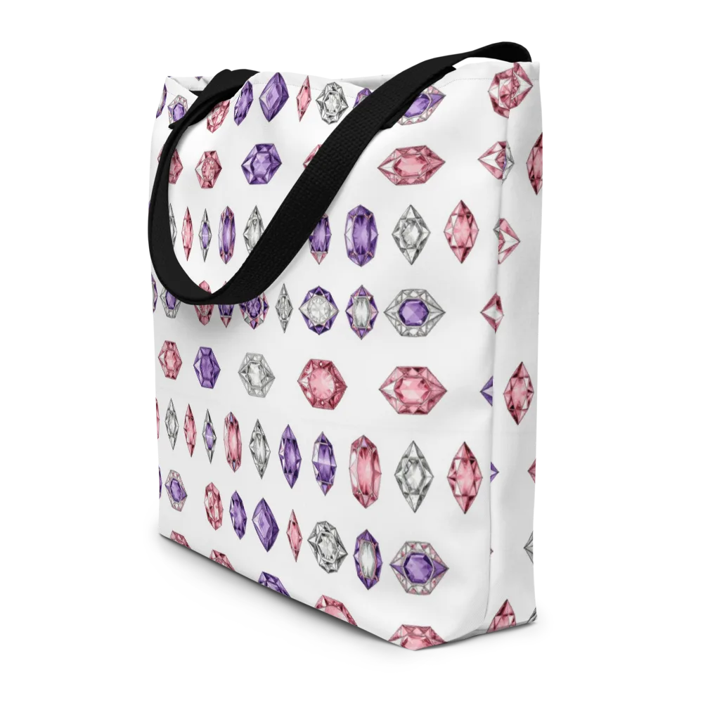 Gemstone Parade on Large Tote Bag W/ Pocket — Front