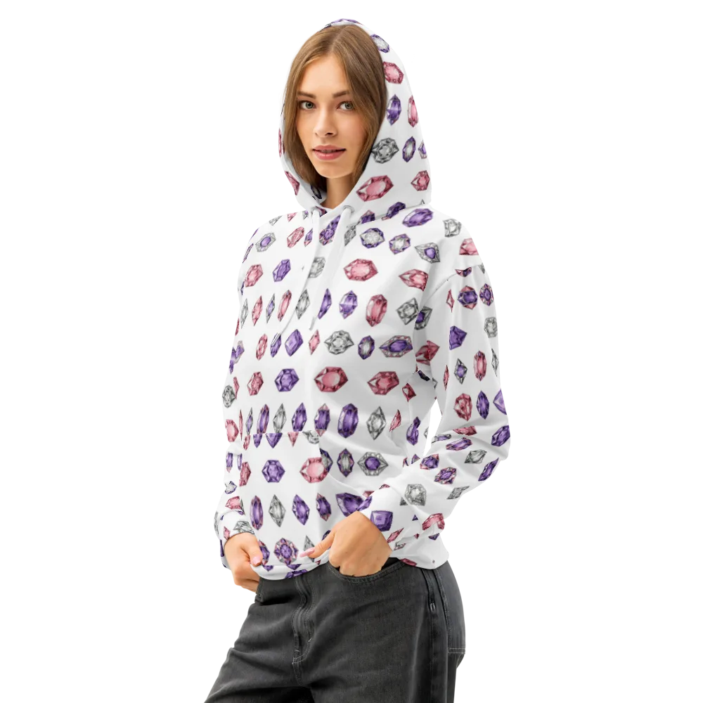 Gemstone Parade on Cotton Hoodie — Left Front