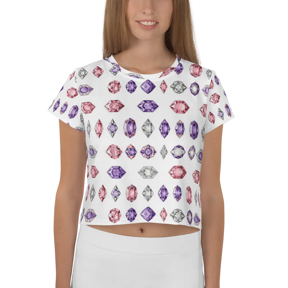 Gemstone Parade on Crop Tee — Front