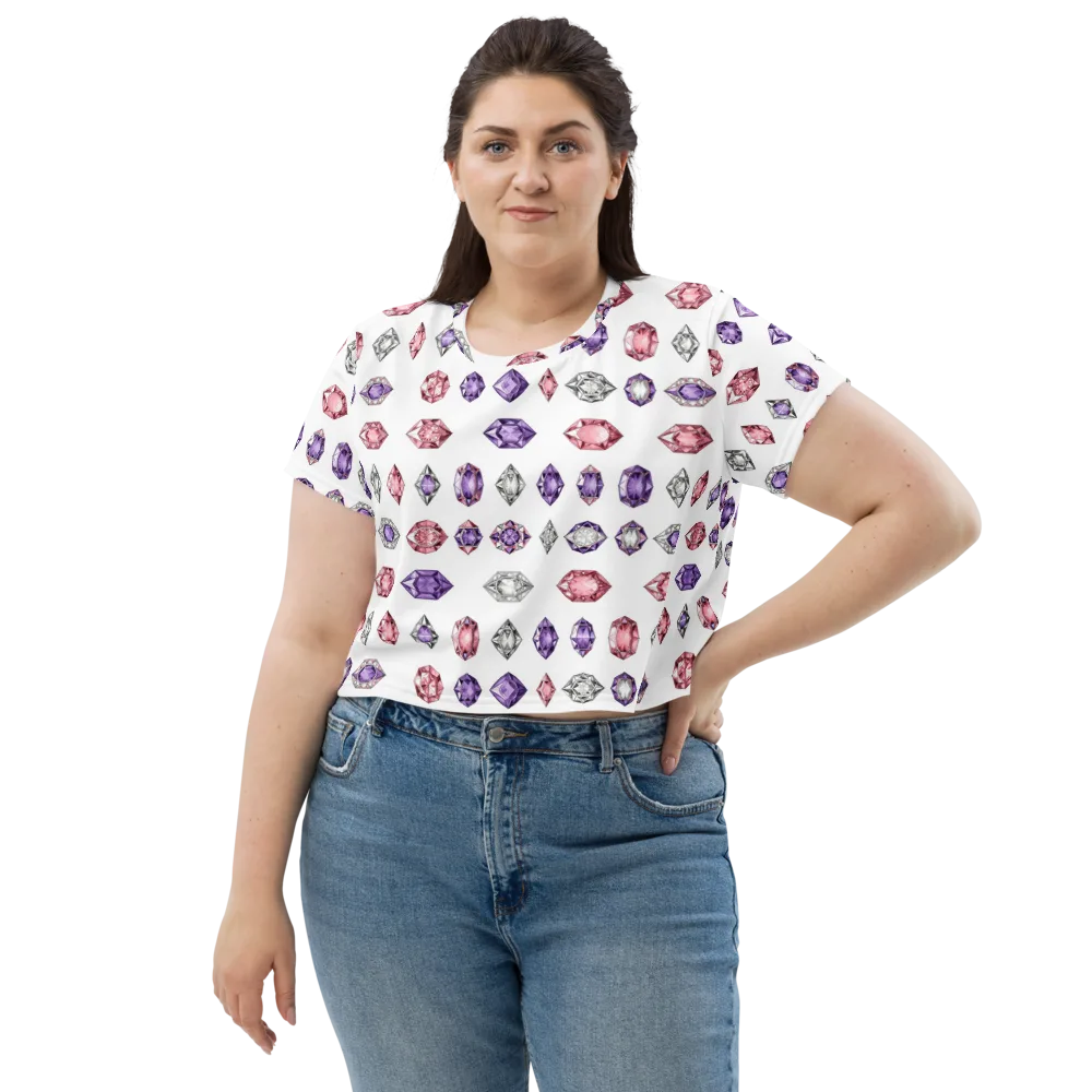 Gemstone Parade on Crop Tee — Front